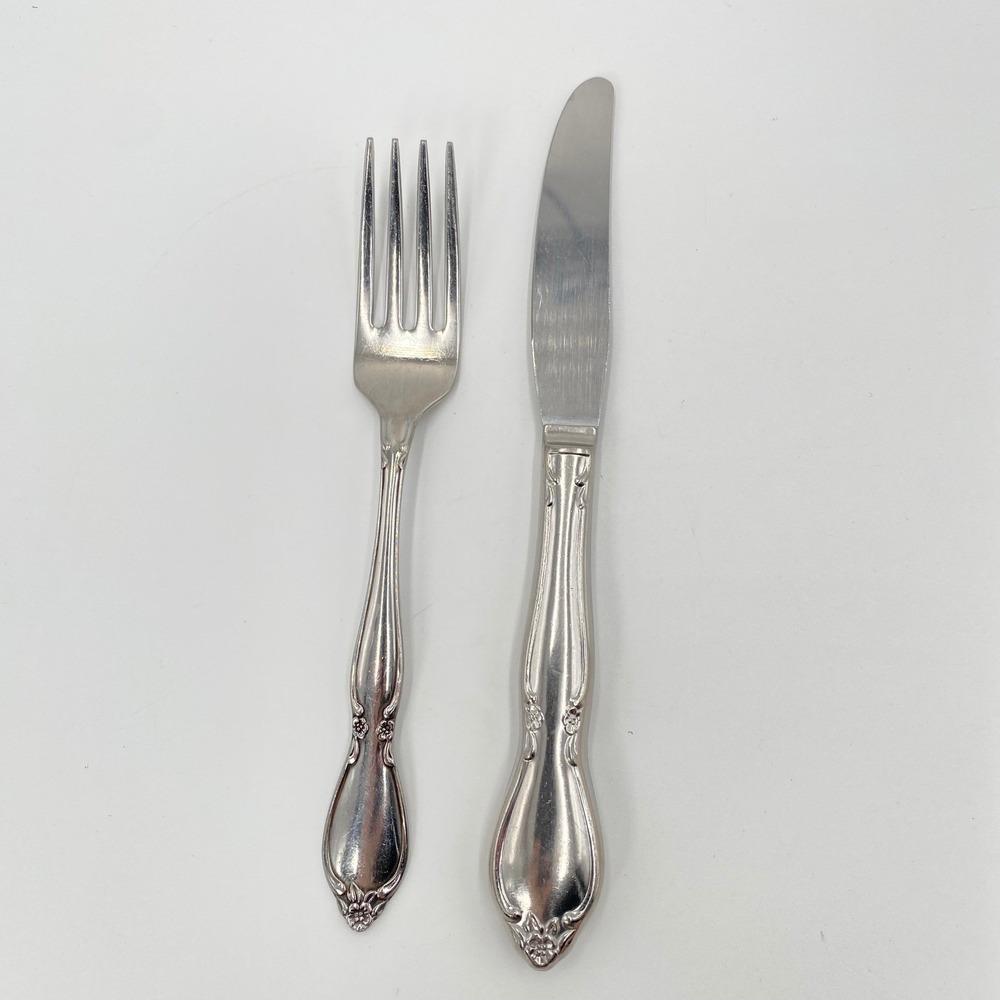 Oneida Community Stainless Chateau Youth Dinner‎ Fork Knife Silverware Utensil